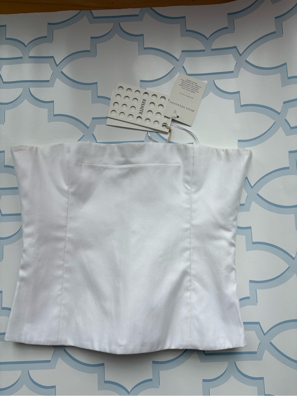 NWT Khaite White Strapless Corset Top